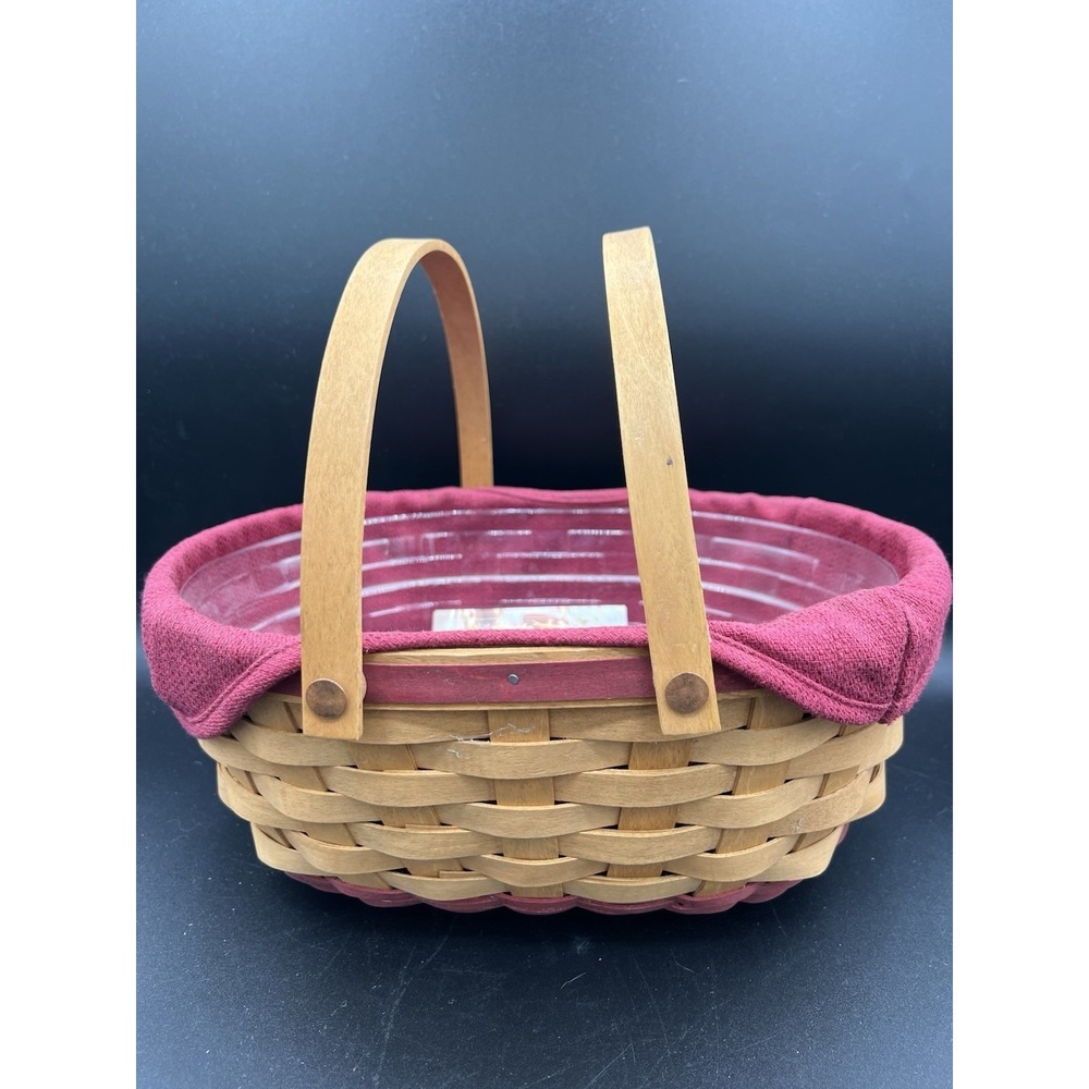 🎄Longaberger Christmas 2004 Get Together Basket Red W/Liner & Protector - Picture 4 of 7